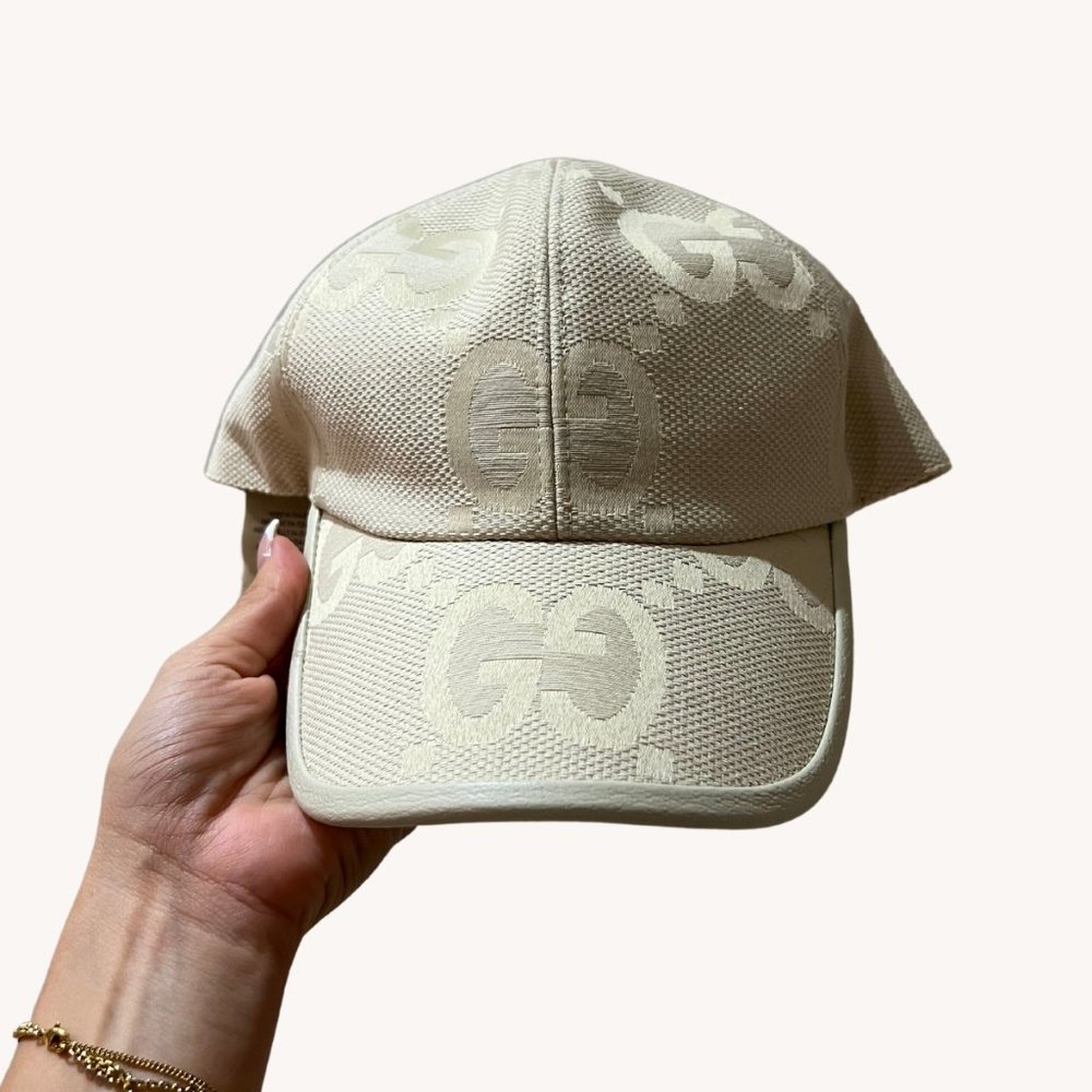 GUCCI JUMBO GG BASEBALL HAT BEIGE